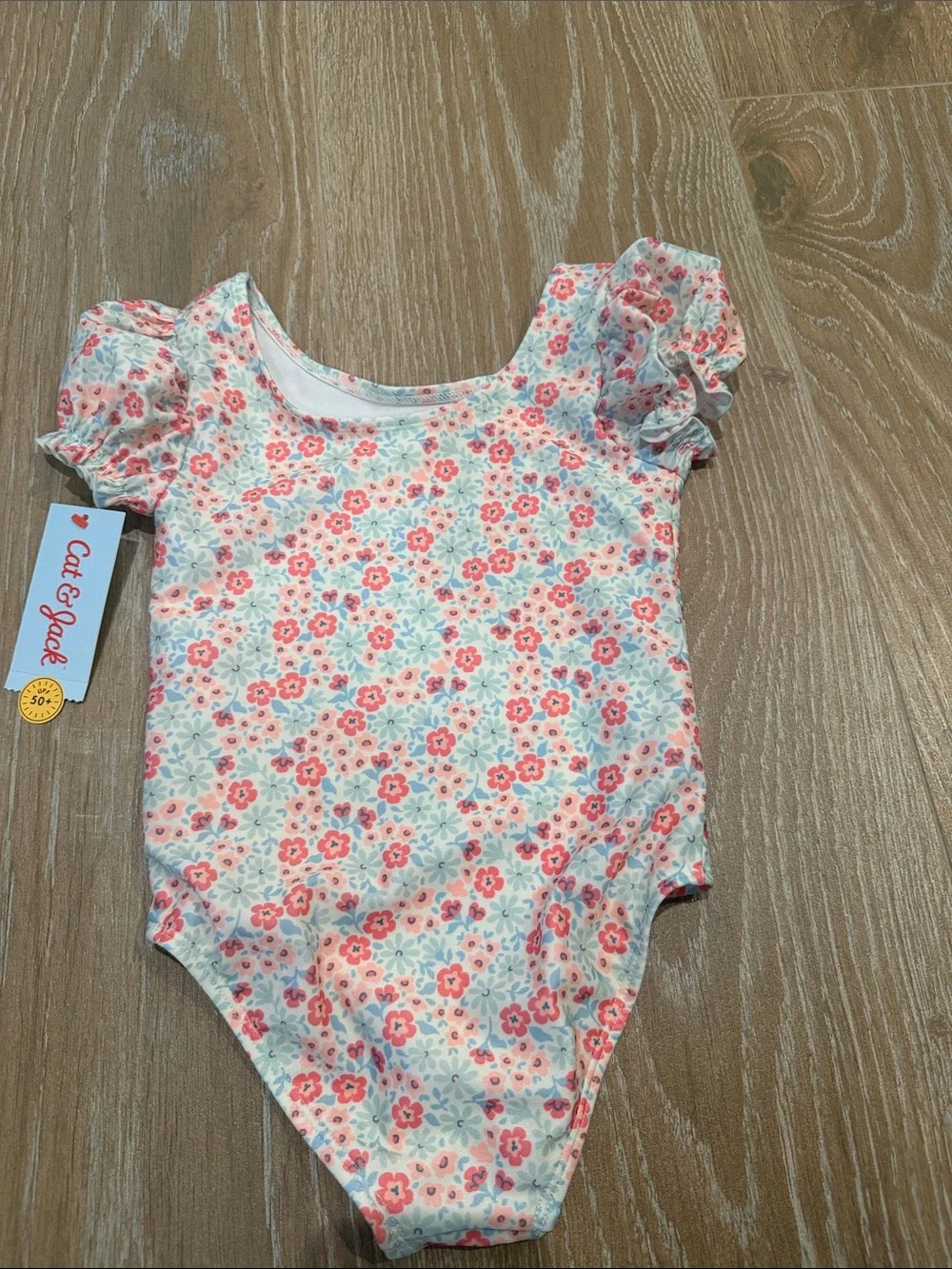 Toddlers Puff Sleeve Ditsy Floral One Piece Swimsuit Cat&Jack NWT Size 4T